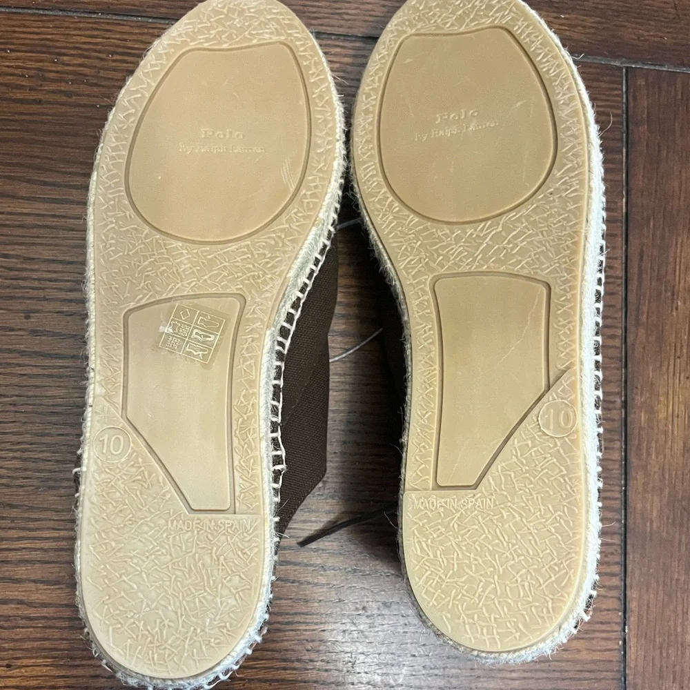 Polo Ralph‎ Lauren canvas lace up espadrilles NEW 10